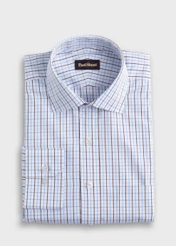 Paul Stuart Dress Shirts^Graph Check Dress Shirt Light Blue