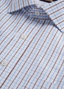 Paul Stuart Dress Shirts^Graph Check Dress Shirt Light Blue