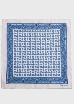 Paul Stuart Pocket Squares^Habotai Silk Paisley Pocket Square Cream