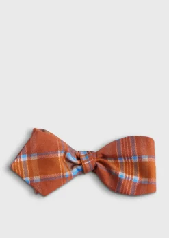 Paul Stuart Ties|Formal Shop^Habotai Silk Plaid Bow Tie Rust