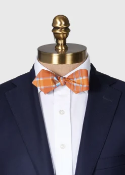Paul Stuart Ties|Formal Shop^Habotai Silk Plaid Bow Tie Rust