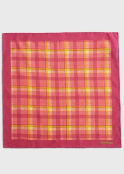 Paul Stuart Pocket Squares^Habotai Silk Plaid Pocket Square Berry
