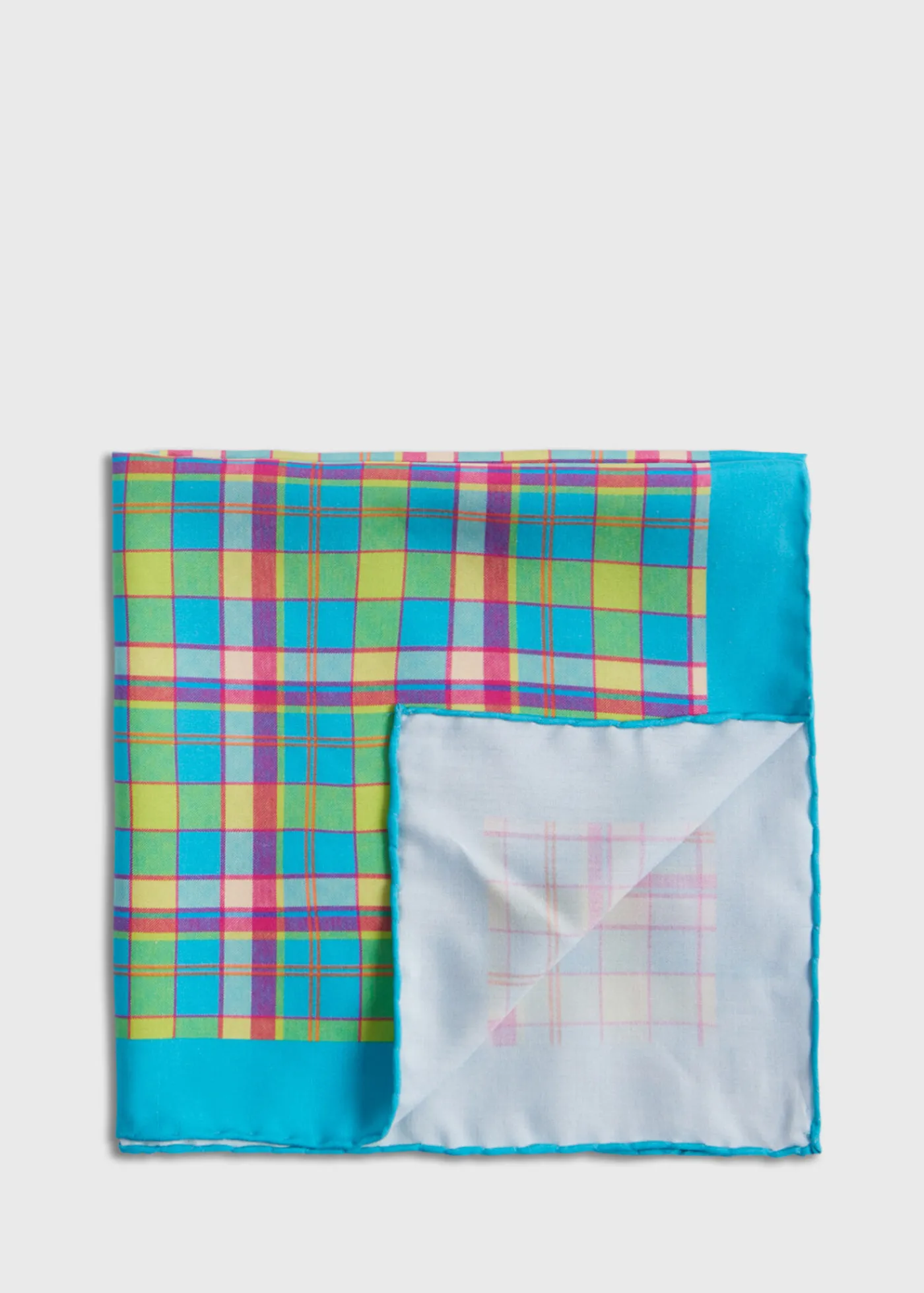 Paul Stuart Pocket Squares^Habotai Silk Plaid Pocket Square Mint