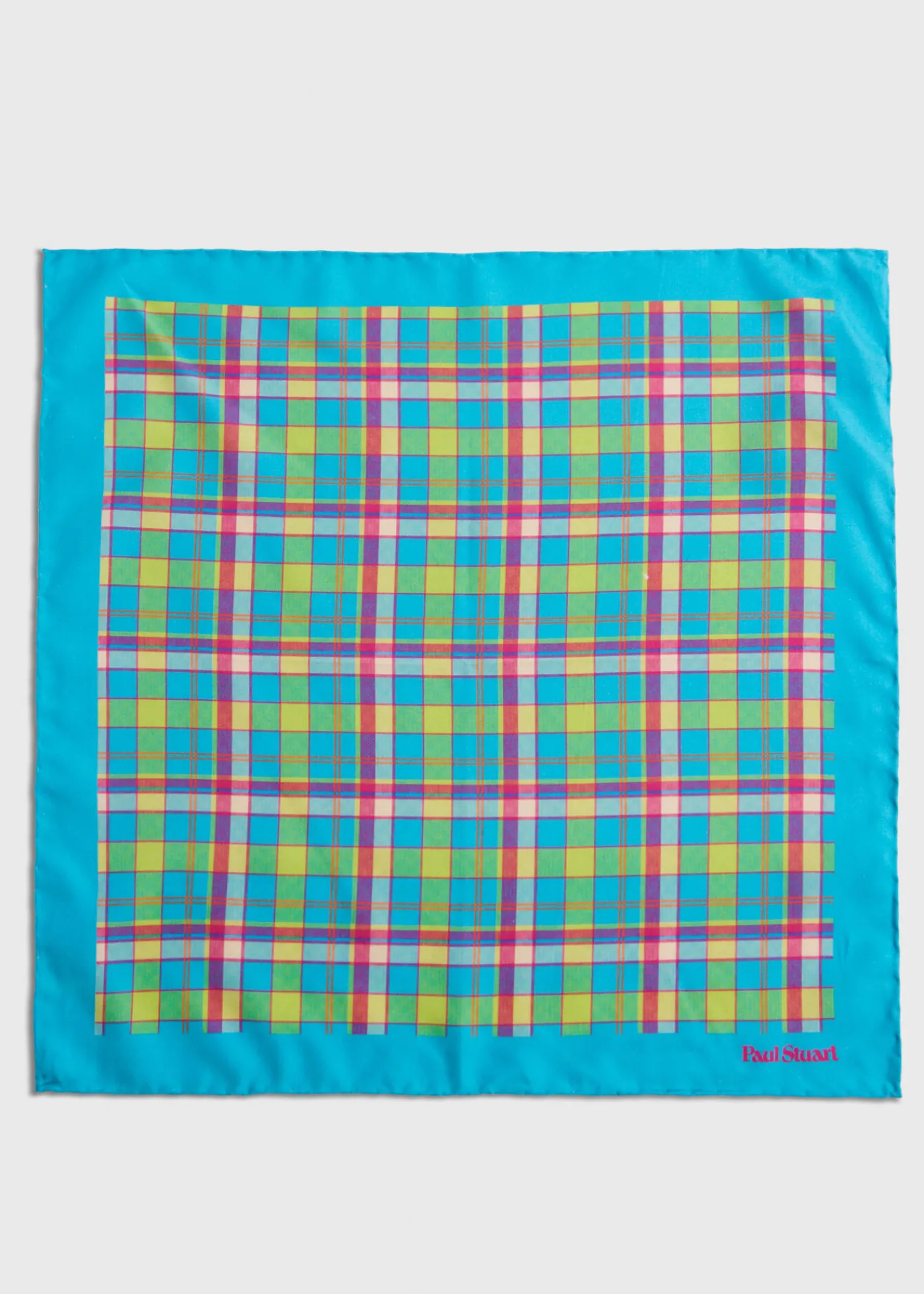 Paul Stuart Pocket Squares^Habotai Silk Plaid Pocket Square Mint