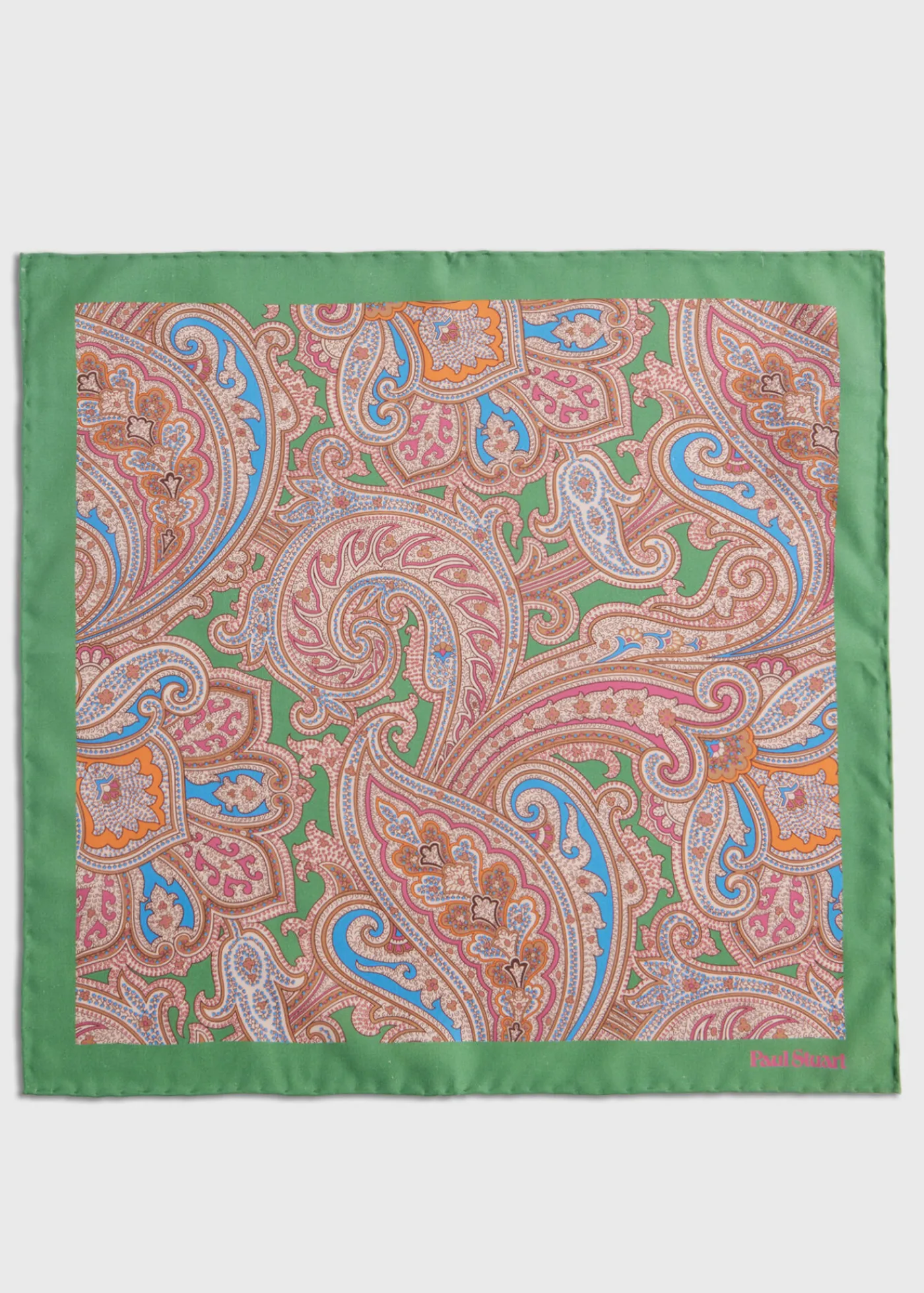 Paul Stuart Pocket Squares^Habotai Silk Summer Paisley Pocket Square Mint
