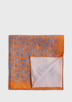 Paul Stuart Pocket Squares|Formal Shop^Habotai Silk Tossed Pine Pocket Square Orange