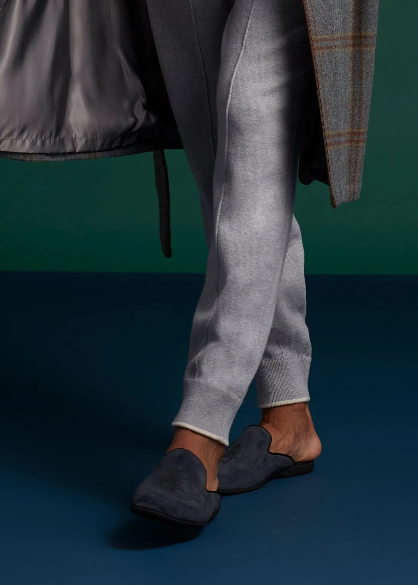 Paul Stuart Slips-Ons|Evening^Hamilton Suede Slip-On Charcoal