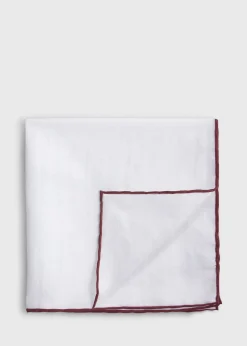 Paul Stuart Pocket Squares^Handkerchief With Contrast Border Burgundy