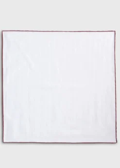 Paul Stuart Pocket Squares^Handkerchief With Contrast Border Burgundy