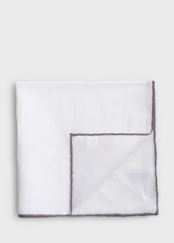 Paul Stuart Pocket Squares^Handkerchief With Contrast Border Grey