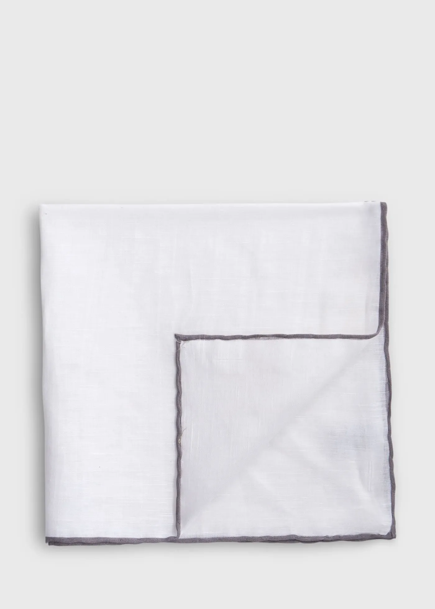 Paul Stuart Pocket Squares^Handkerchief With Contrast Border Grey