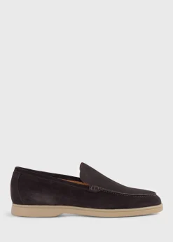 Paul Stuart Loafers^Harvey Suede Venetian Slip On Dark Brown