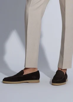Paul Stuart Loafers^Harvey Suede Venetian Slip On Dark Brown