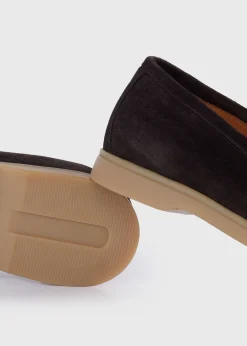 Paul Stuart Loafers^Harvey Suede Venetian Slip On Dark Brown