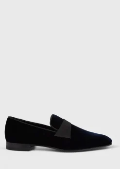 Paul Stuart Formal Shop|Slips-Ons^Heron Patent Leather Formal Slip-On Blue velvet