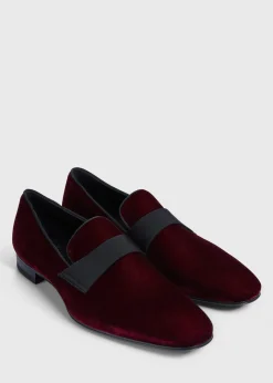 Paul Stuart Slips-Ons|Evening^Heron Patent Leather Formal Slip-On Wine Velvet