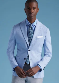 Paul Stuart Blazers & Jackets^Herringbone Cotton Jersey Jacket Light Blue