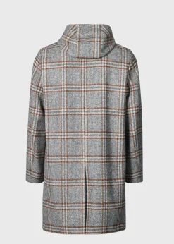 Paul Stuart Outerwear^Hooded Plaid Coat Grey
