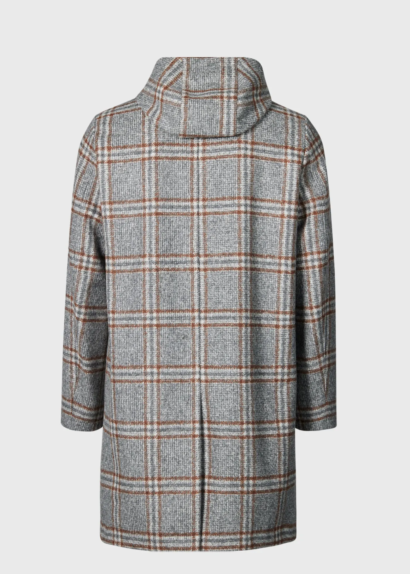 Paul Stuart Outerwear^Hooded Plaid Coat Grey