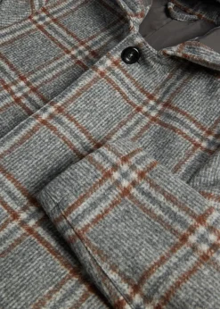 Paul Stuart Outerwear^Hooded Plaid Coat Grey