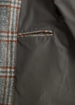 Paul Stuart Outerwear^Hooded Plaid Coat Grey