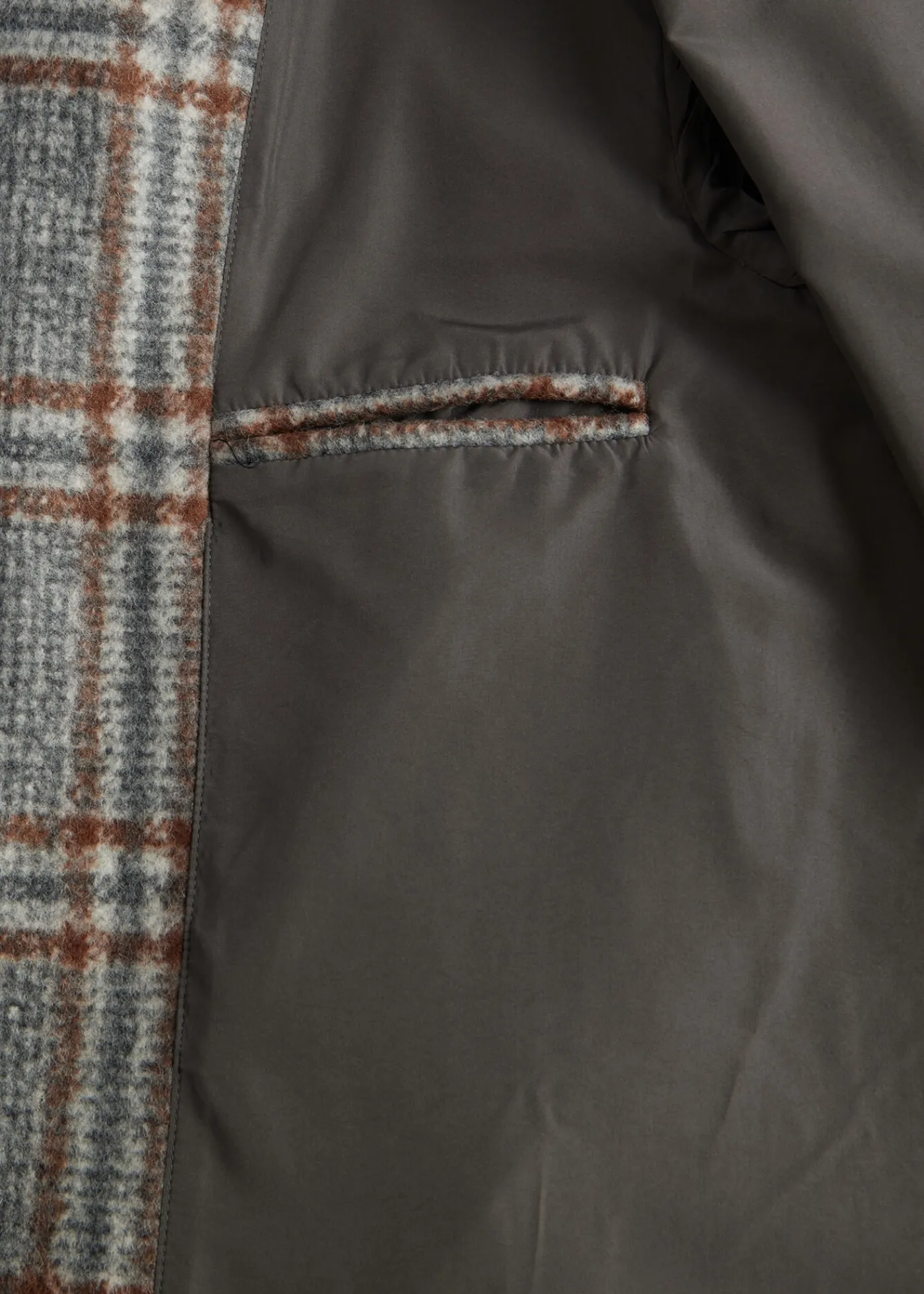 Paul Stuart Outerwear^Hooded Plaid Coat Grey