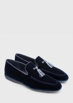 Paul Stuart Formal Shop|Slips-Ons^Hope Velvet Slip-On Blue velvet