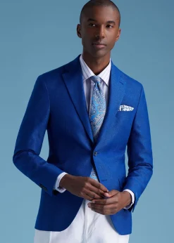 Paul Stuart Blazers & Jackets^Hopsack Summer Jacket Royal Blue