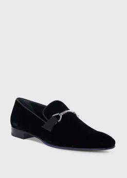 Paul Stuart Slips-Ons|Formal Shop^Horatio Velvet Formal Bit Loafer Black