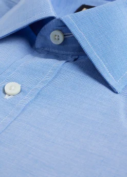 Paul Stuart Formal Shop|Dress Shirts^Horizontal Stripe Slim Fit Dress Shirt Navy