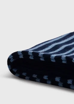 Paul Stuart Socks^Horizontal Stripe Sock Navy