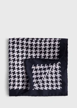 Paul Stuart Pocket Squares^Houndstooth Silk Pocket Square Black