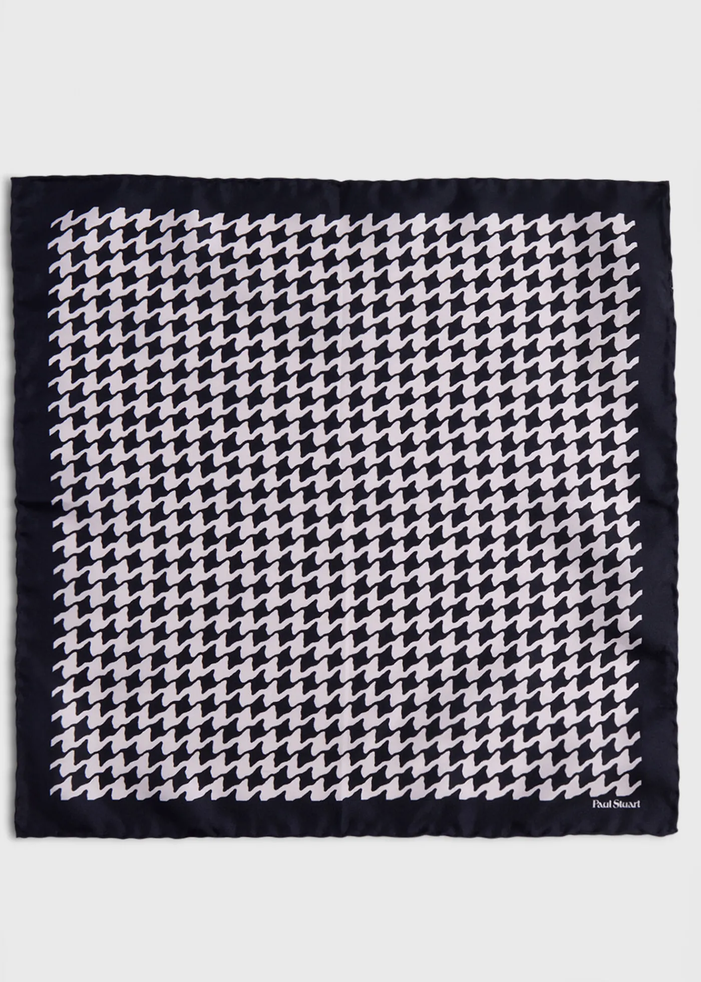 Paul Stuart Pocket Squares^Houndstooth Silk Pocket Square Black