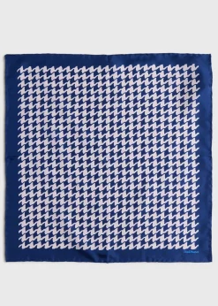 Paul Stuart Pocket Squares|Formal Shop^Houndstooth Silk Pocket Square Blue
