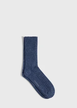 Paul Stuart Socks^Irish Donegal Boot Sock Denim