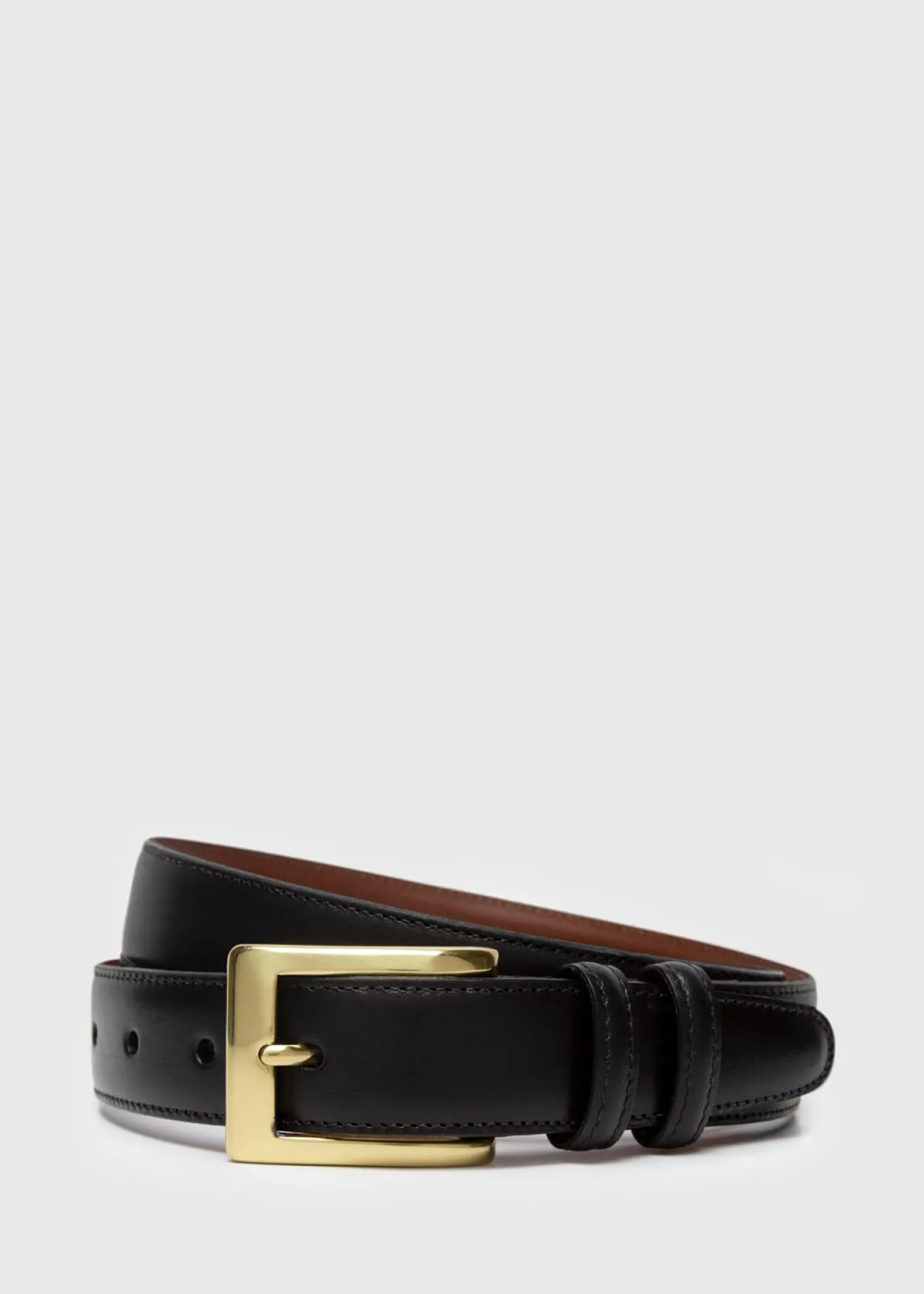 Paul Stuart Belts^Kipskin Leather Dress Belt Black
