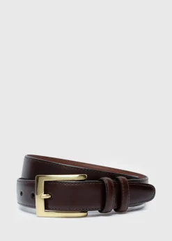 Paul Stuart Belts^Kipskin Leather Dress Belt Brown