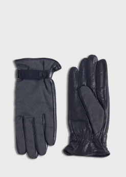 Paul Stuart Scarves, Hats, Gloves^Knit And Leather Two Tone Glove Black