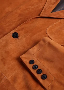 Paul Stuart Blazers & Jackets|Outerwear^Lamb Suede Jacket Rust