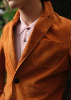 Paul Stuart Blazers & Jackets|Outerwear^Lamb Suede Jacket Rust