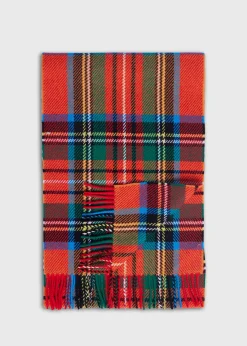 Paul Stuart Scarves, Hats, Gloves^Lambswool Plaid Scarf Red