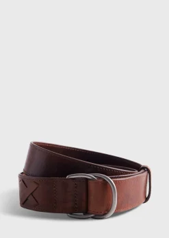 Paul Stuart Belts^Leather D-Ring Belt Brown