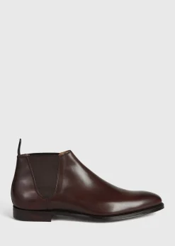 Paul Stuart Boots^Leather Half Chelsea Boot Chestnut Brown