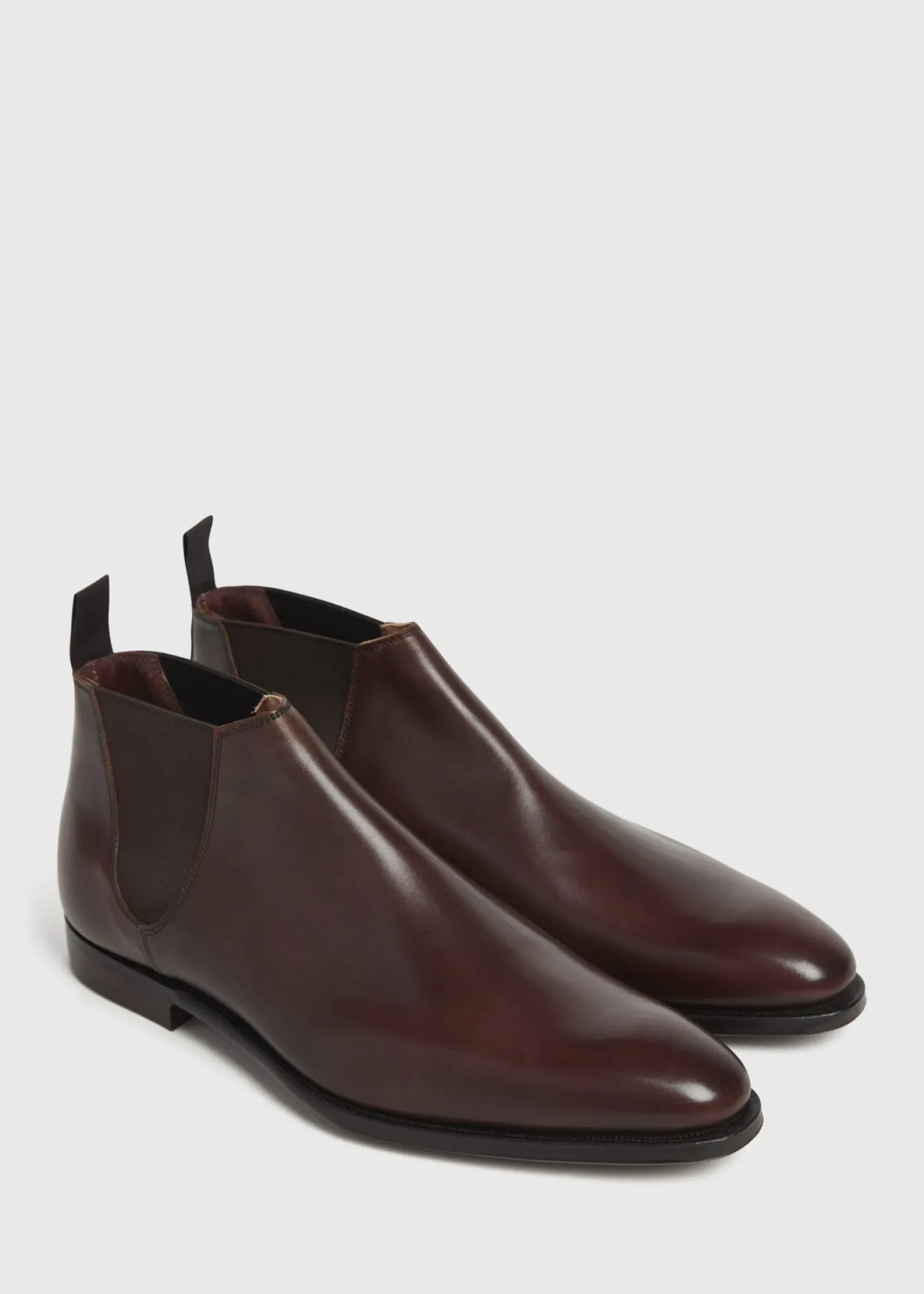 Paul Stuart Boots^Leather Half Chelsea Boot Chestnut Brown