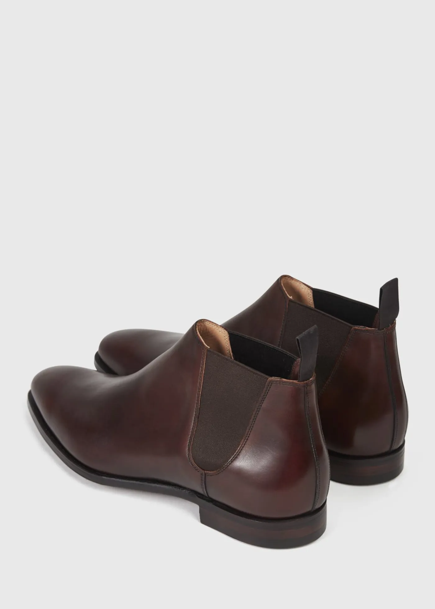 Paul Stuart Boots^Leather Half Chelsea Boot Chestnut Brown