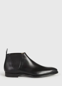Paul Stuart Boots^Leather Half Chelsea Boot Black