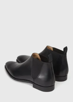 Paul Stuart Boots^Leather Half Chelsea Boot Black