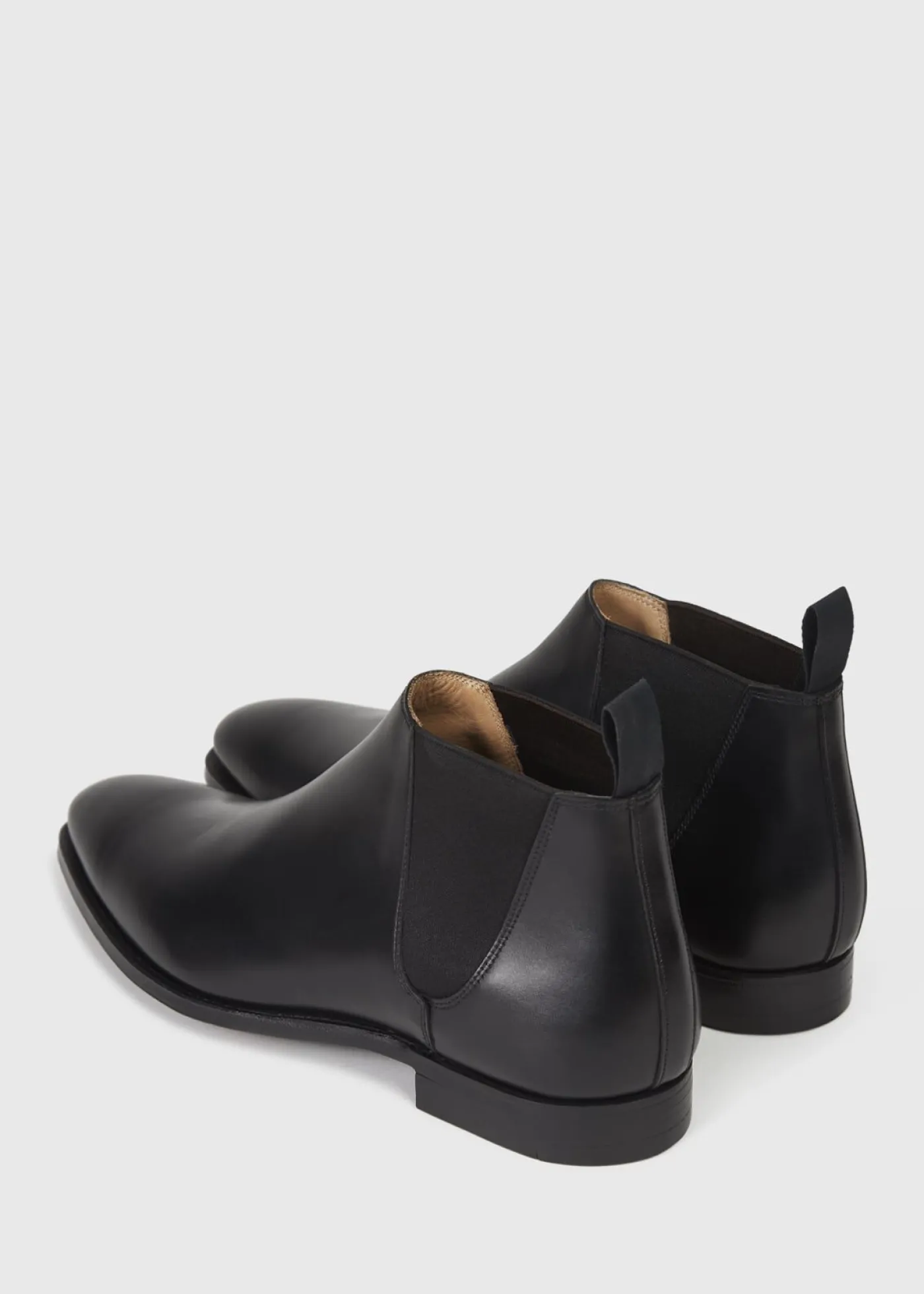 Paul Stuart Boots^Leather Half Chelsea Boot Black