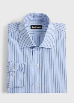 Paul Stuart Dress Shirts^ Striped Dress Shirt Light Blue