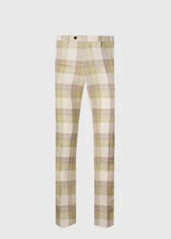 Paul Stuart Dress Pants|Pants^Linen & Cotton Plaid Trousers Sage